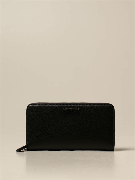 portafoglio armani donna nero lucido scontato